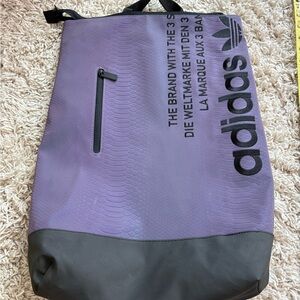 Adidas BP Toploader Backpack, NWT in purple and black